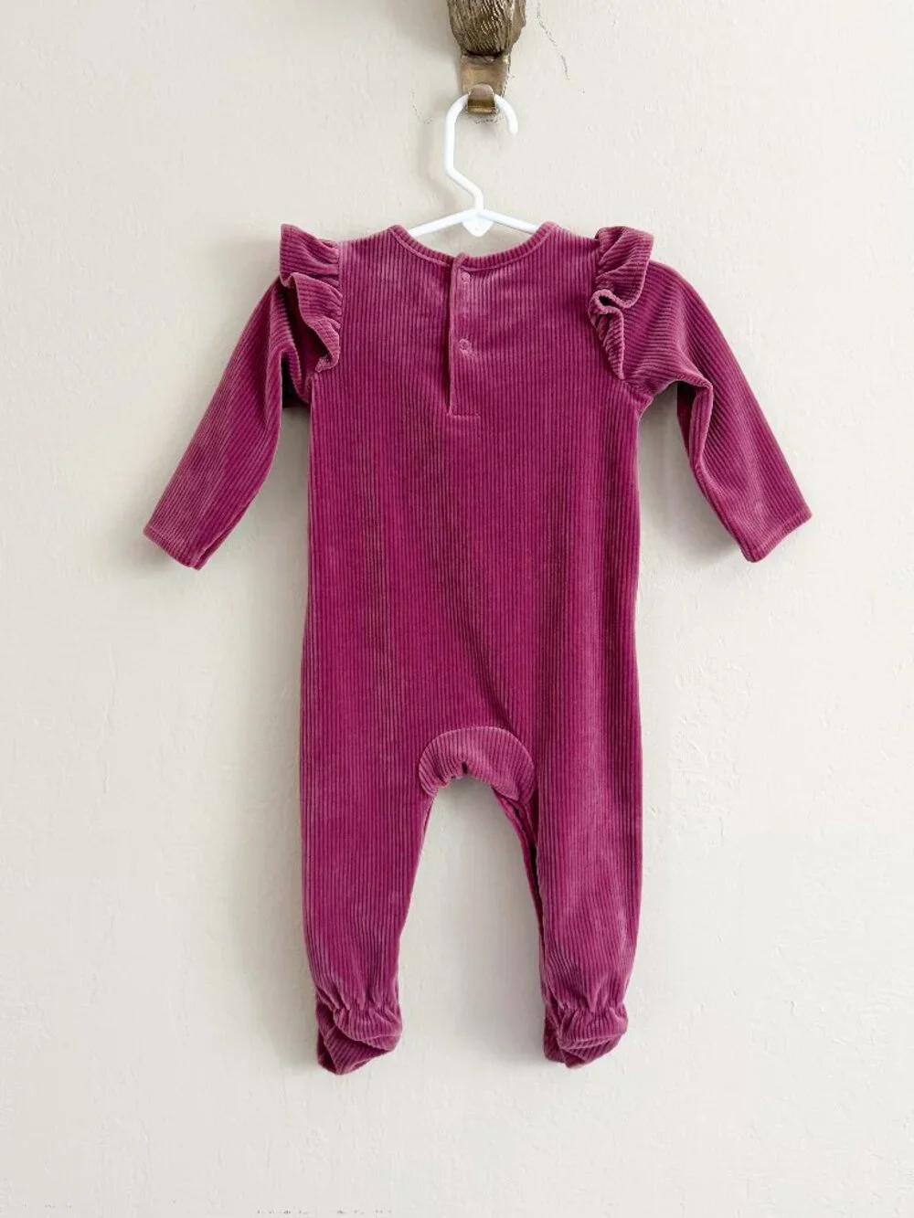 Mud Pie Ribbed Velour Jumpsuit • 6-9 Months